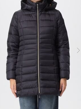 Pure Collection Black Packable Hooded Puffer Coat